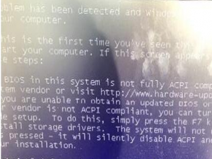 小编教你Win8改Win7进pe出现蓝屏0x000000a5错误代码修复办法