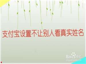 小编教你支付宝如何设置不让人看见我的真实姓名。