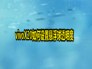 小编教你vivoX20怎么设置悬浮球透明度。