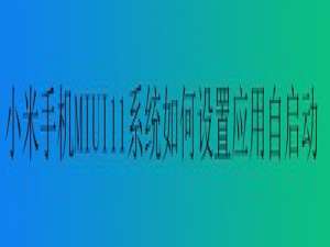 小编教你小米手机MIUI11系统怎么设置应用自启动。