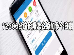 小编教你12306分流抢票如何添加多个日期。