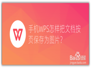 小编教你手机WPS文档怎么按页保存。