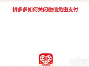 小编教你拼多多在哪关闭微信免密支付。