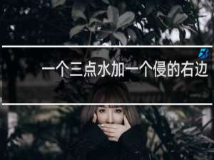 一个三点水加一个侵的右边