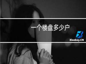 一个楼盘多少户