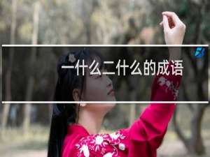 一什么二什么的成语