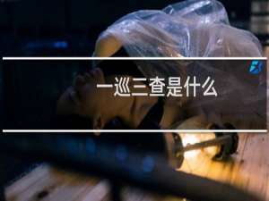 一巡三查是什么