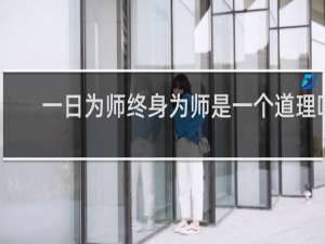 一日为师终身为师是一个道理吗