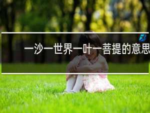 一沙一世界一叶一菩提的意思