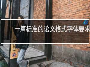 一篇标准的论文格式字体要求