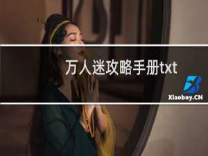 万人迷攻略手册txt