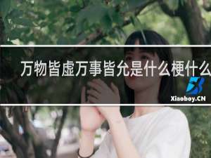 万物皆虚万事皆允是什么梗什么梗