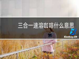 三合一速溶咖啡什么意思
