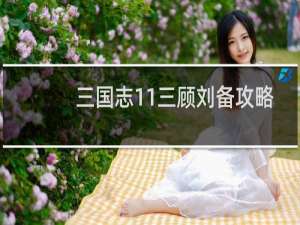 三国志11三顾刘备攻略