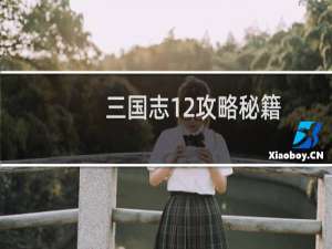 三国志12攻略秘籍
