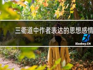 三衢道中作者表达的思想感情