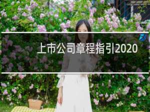 上市公司章程指引2020