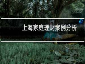 上海家庭理财案例分析