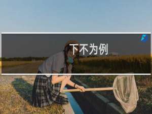 下不为例