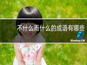 不什么而什么的成语有哪些