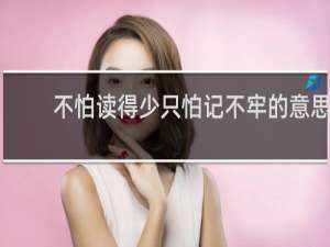 不怕读得少只怕记不牢的意思