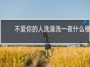 不爱你的人洗澡洗一夜什么梗？不爱你的人洗澡洗一夜是什么意思什么梗