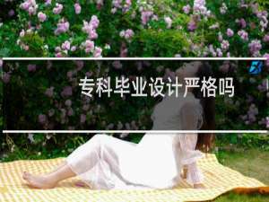 专科毕业设计严格吗