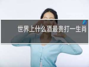 世界上什么酒最贵打一生肖
