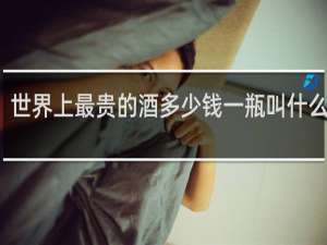 世界上最贵的酒多少钱一瓶叫什么名字