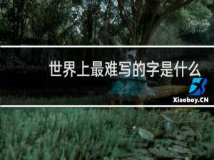 世界上最难写的字是什么