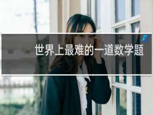 世界上最难的一道数学题