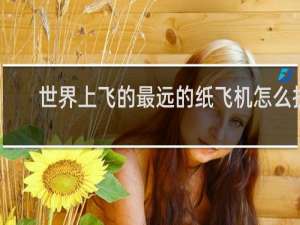 世界上飞的最远的纸飞机怎么折