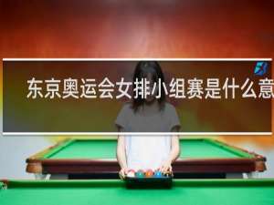 东京奥运会女排小组赛是什么意思