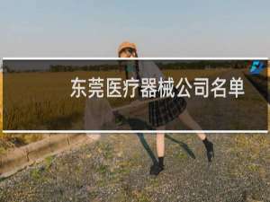东莞医疗器械公司名单