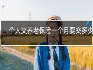 个人交养老保险一个月要交多少钱