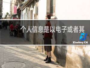 个人信息是以电子或者其他方式记录的
