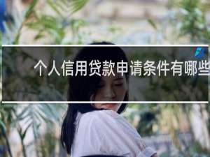 个人信用贷款申请条件有哪些