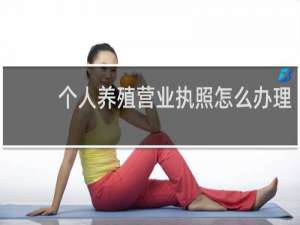 个人养殖营业执照怎么办理