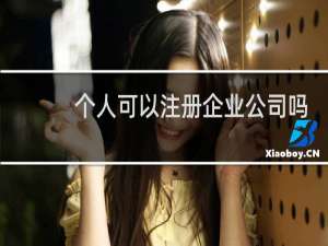 个人可以注册企业公司吗