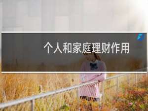 个人和家庭理财作用