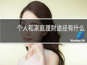 个人和家庭理财途径有什么