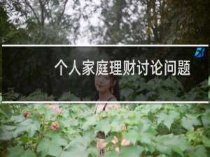个人家庭理财讨论问题