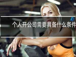 个人开公司需要具备什么条件