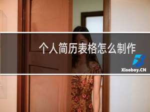 个人简历表格怎么制作