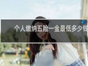 个人缴纳五险一金最低多少钱