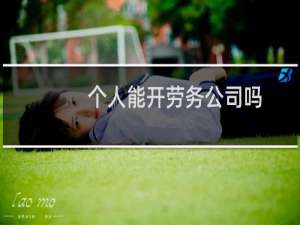 个人能开劳务公司吗