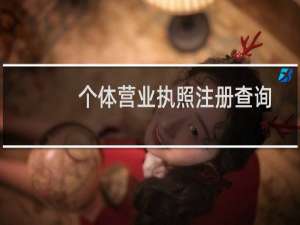 个体营业执照注册查询（个体工商户营业执照查询）