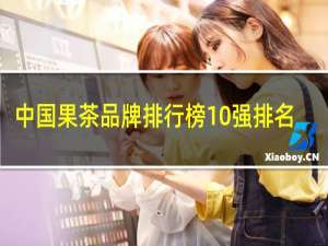 中国果茶品牌排行榜10强排名