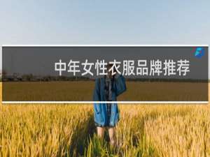 中年女性衣服品牌推荐