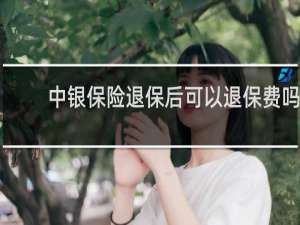 中银保险退保后可以退保费吗